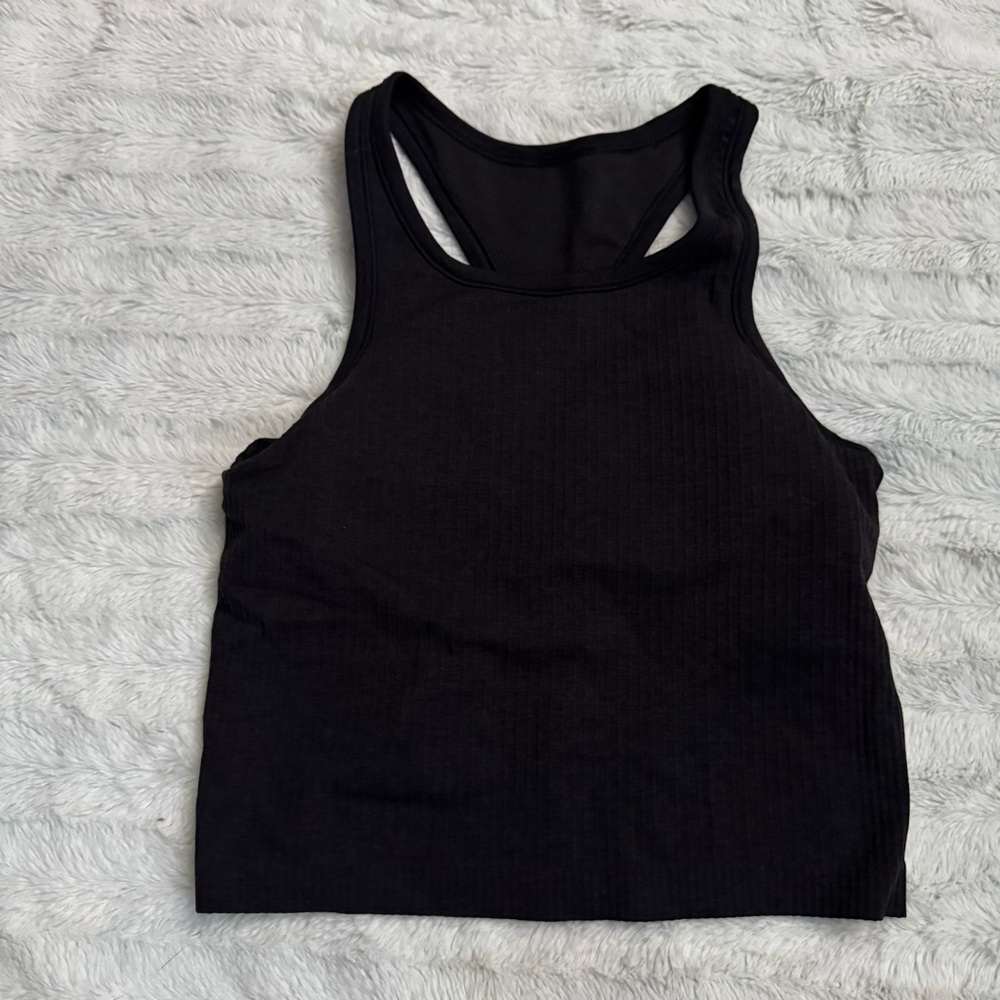 Black Lululemon Ebb to Street Crop Tank